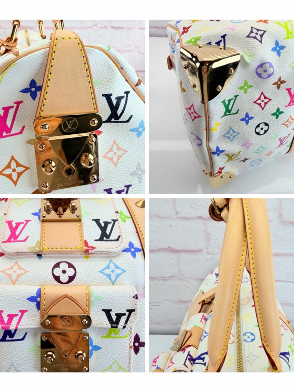 Louis Vuitton Multicolor Murakami Monogram White Canvas Keepall 2003 45 - Picture 14 of 16